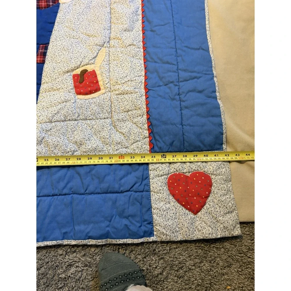 Vintage Handmade Cottage Core Fisherman Baby Toddler Nursery Quilt